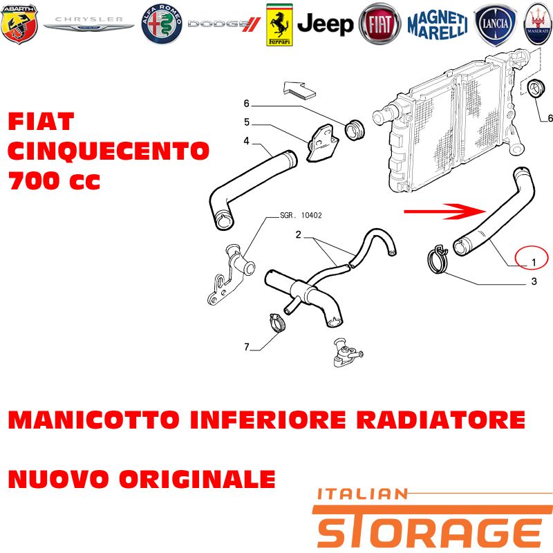 Uro Parts Tubo Radiatore Inferiore GRH560 Per Jaguar – Ricambio Adatto, Fascicolo 847603002105 - 2