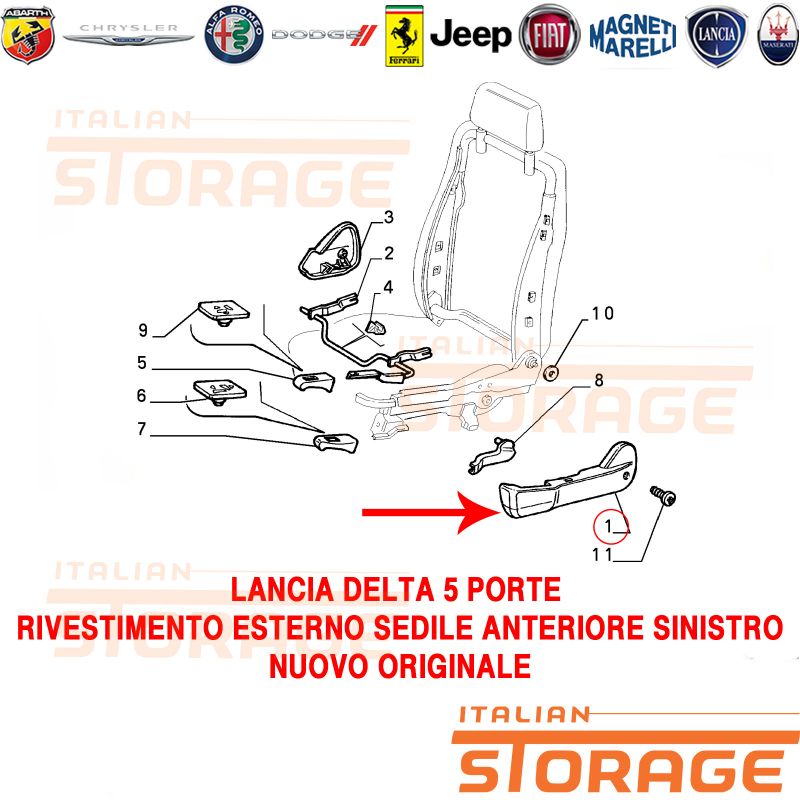 Copertura interna del sedile anteriore destro MB GLA X156 A17691906009H68
