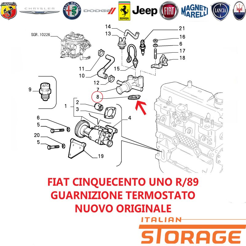 Termostato E Guarnizione 160°F Per Kubota L4310, L4310F, L4310GST, L4310GSTC, Nuovo