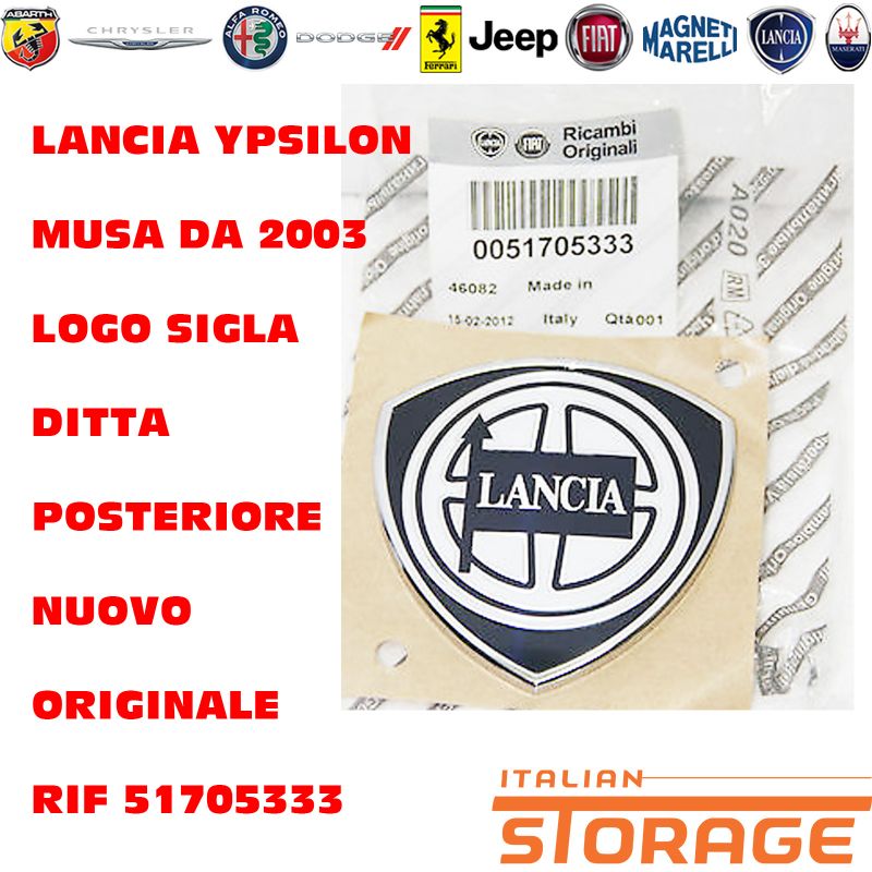 Fregio Stemma Logo LANCIA Y YPSILON 2003 2006 POSTERIORE Originale Rear Emblem