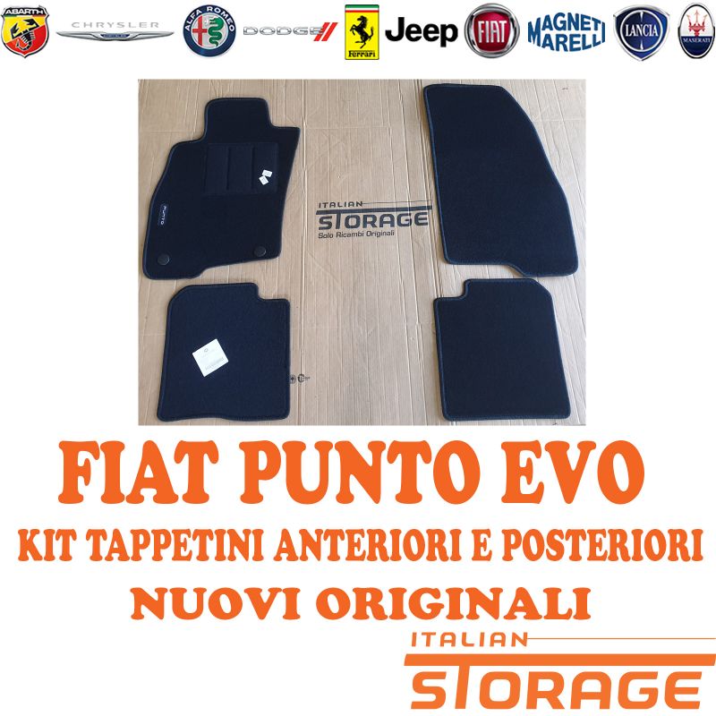 Tappetini Originali Fiat Grande Punto Evo - Moquette 3mm Con 2 Pin
